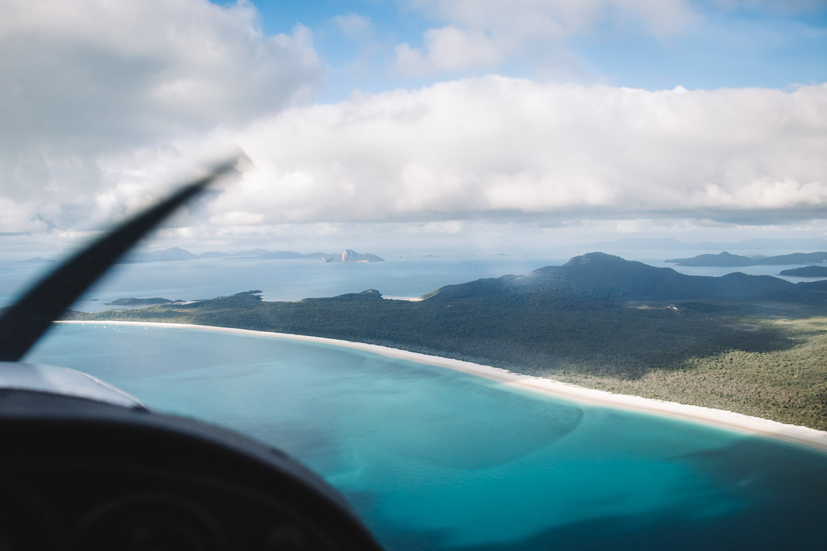 Views of Whitehaven Beach on a Great Barrier Reef scenic flight